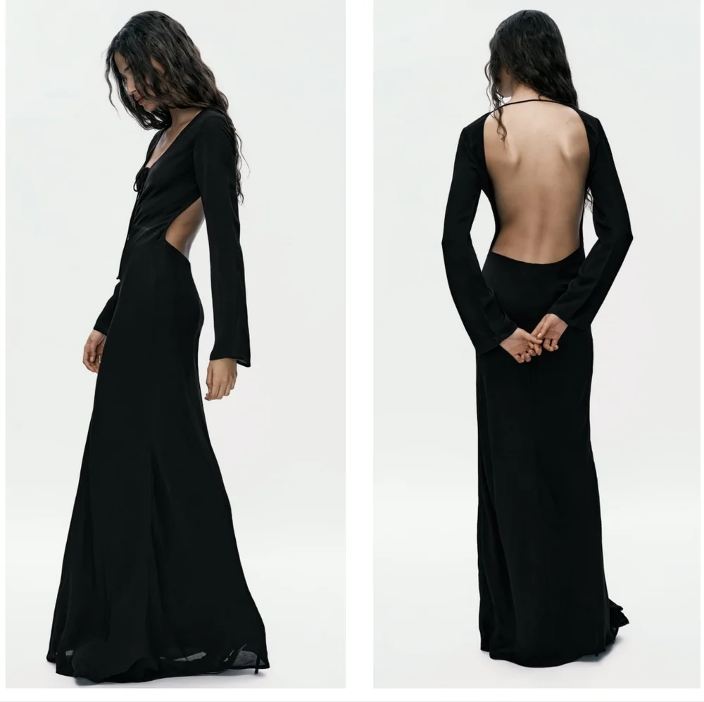 Zara Open Back Dress Maxi Gown - Picture 1 of 12